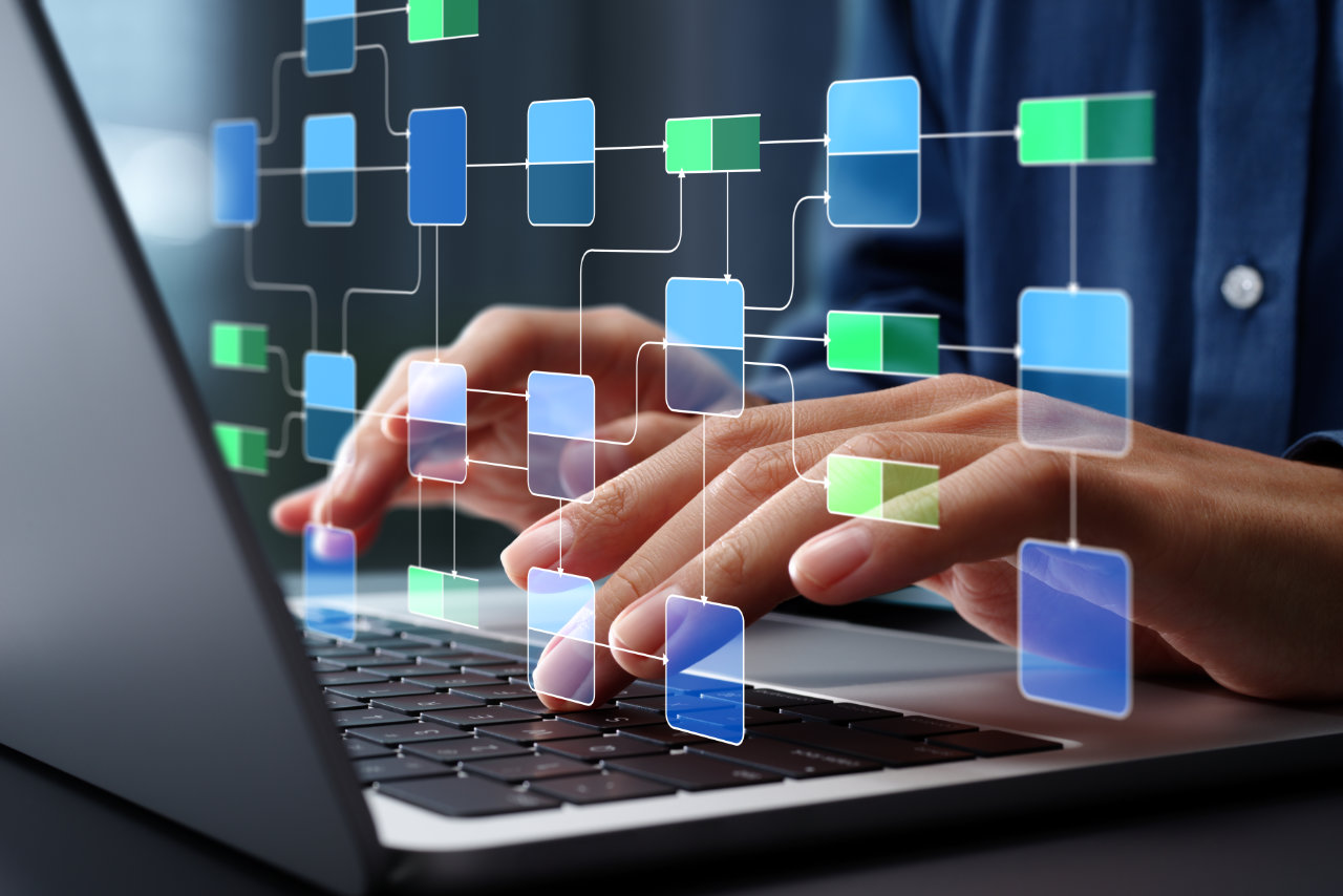 Complex data pipeline showing multiple steps from sourcing to analysis